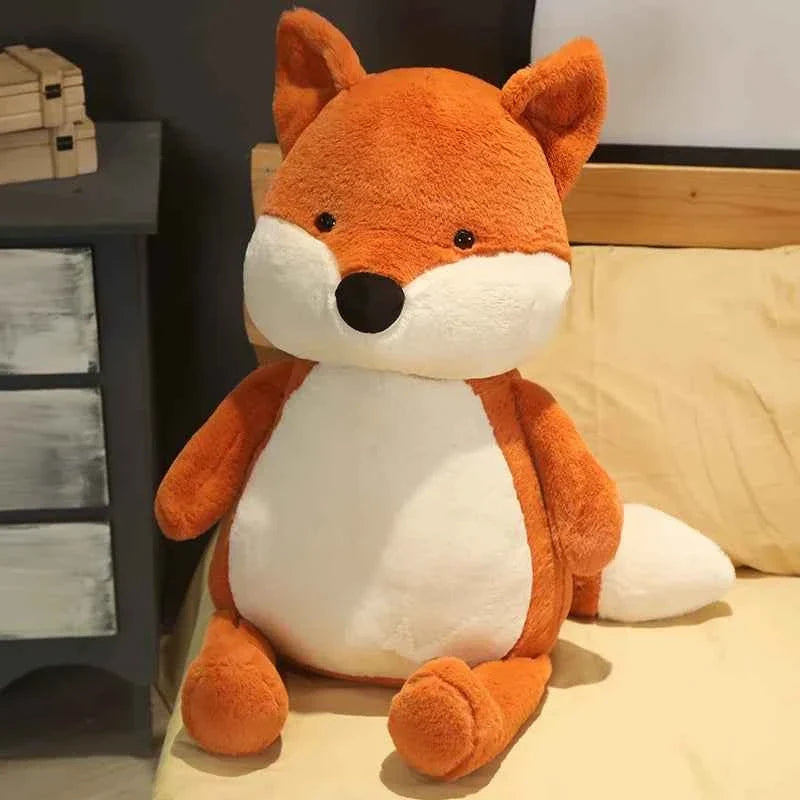Kawaii Fluffy Fox Plush Toy – Soft Stuffed Cartoon Fox Sofa Pillow & Valentine’s Gift (35–90cm)