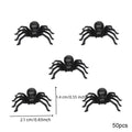 50pcs Halloween Spiders Decorations Small Black Plastic Spiders Haunted House Spider Decoration Simulation Tricky Toy