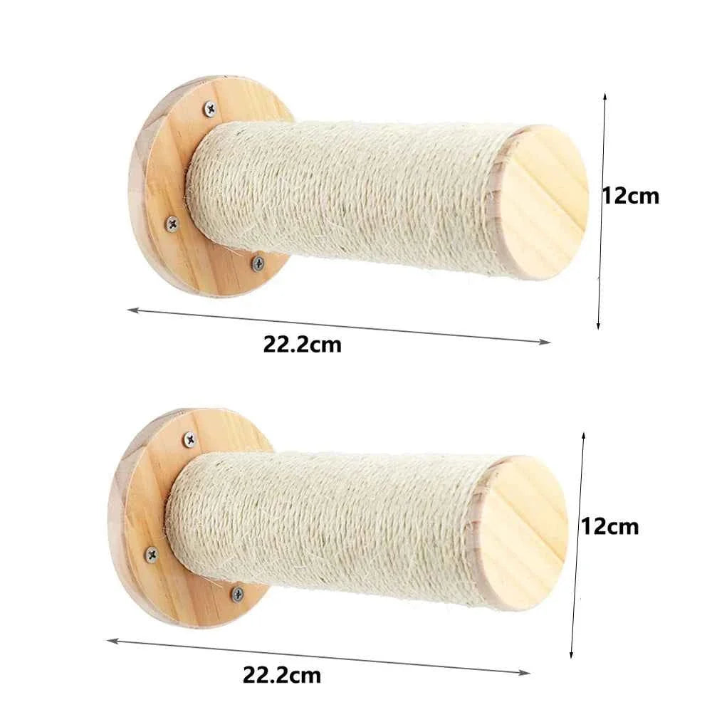 Wall-Mounted Cat Climbing Rope – Solid Wood Pedals & Sisal Scratch Training Toy for Indoor Cats
