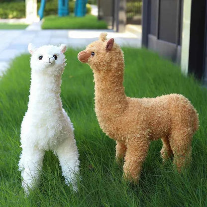 Realistic Standing Alpaca Plush Stuffed Animal – Soft Llama Toy for Kids & Adults
