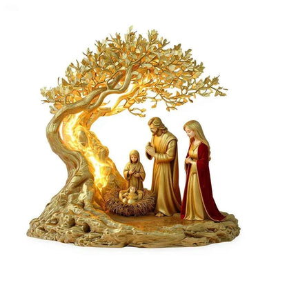 2D Flat Spiritual Moonlight Desk Decoration – Prayer & Tree of Life Home Decor Figurine
