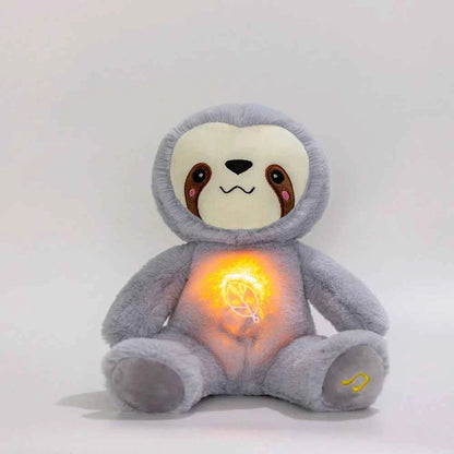 Soothing Sloth Plush Toy – Breathing Sound & Light Companion