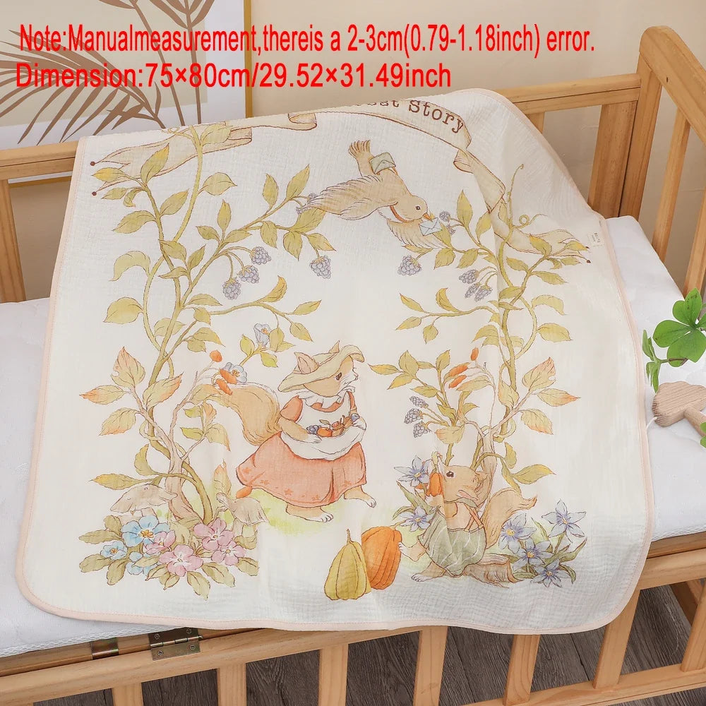 Newborn baby bath towel pure cotton gauze bath towel Class A soft children's blanket absorbent newborn baby blanket