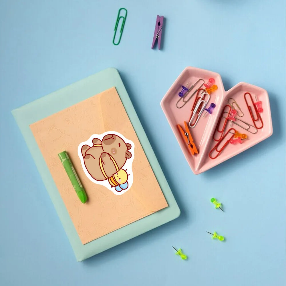 500PCS Cartoon Capybara Stickers Anime Decal Skateboard Laptop Motorcycle Guitar Cute Kawaii Cartoon Movie Sticker Kids Toy