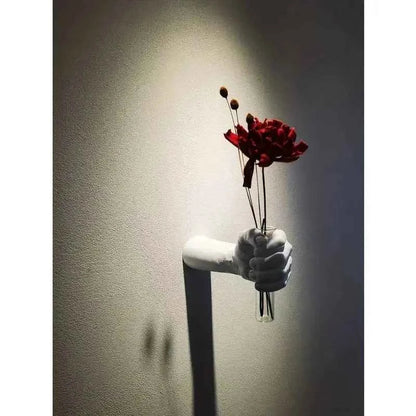 Modern Geometric Resin Wall Vase – Handmade Hanging Flower Vase for Home Decor