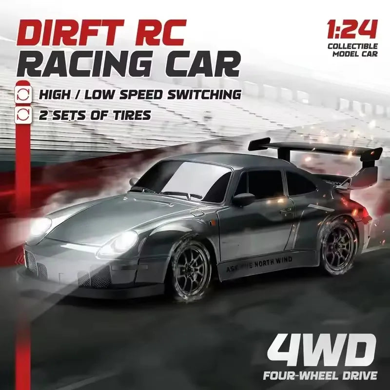 New 4WD Remote Control Drift Car Full Size 1:24 Mini Remote Control Racing Car Model 2.4G Radio High Speed RC Car Boy Toy Gift