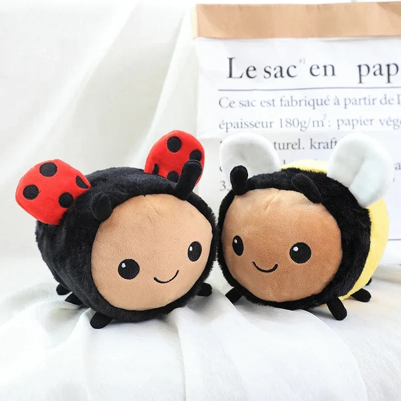 Kawaii Bee Ladybug Plush Toy – Soft Stuffed Insect Doll Pillow