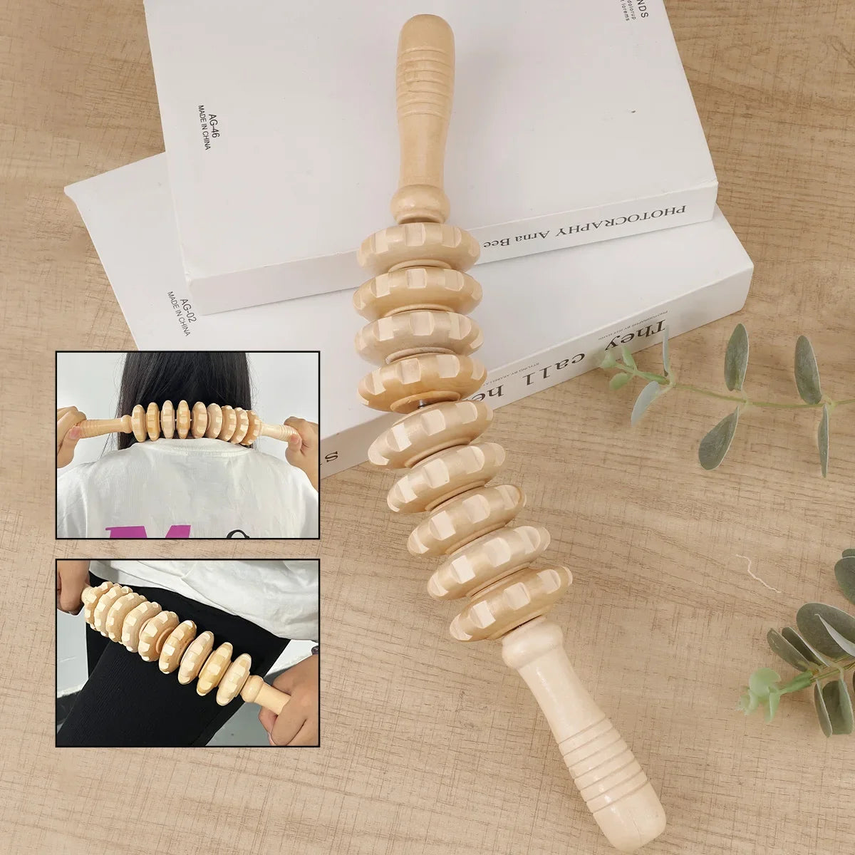 Wooden Therapy Massager Roller Trigger Point Massager Stick for Fascia Cellulite Muscle & Abdomen Body, Muscle Belly Relief Too