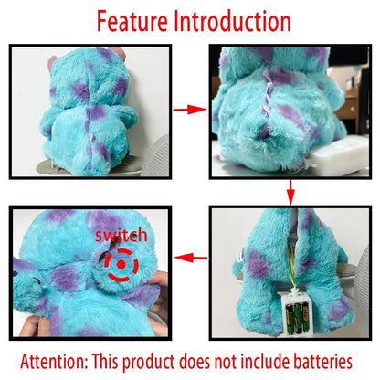 Blue Monster Breathing Plush Toy – Music & Light Sleep Companion