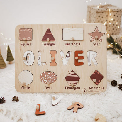 Shape Sorting Name Board