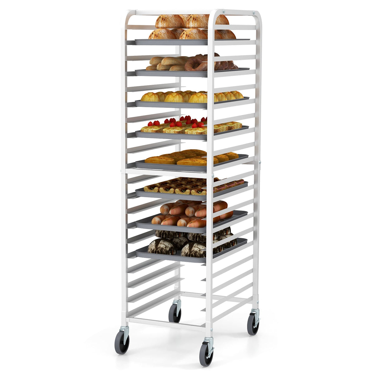 26 x 20 x 70 Inch 20 Sheet Aluminum Pan Rolling Bakery Rack