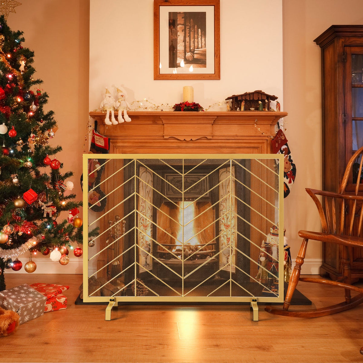 38 x 31 Inch Single Panel Fireplace Screen