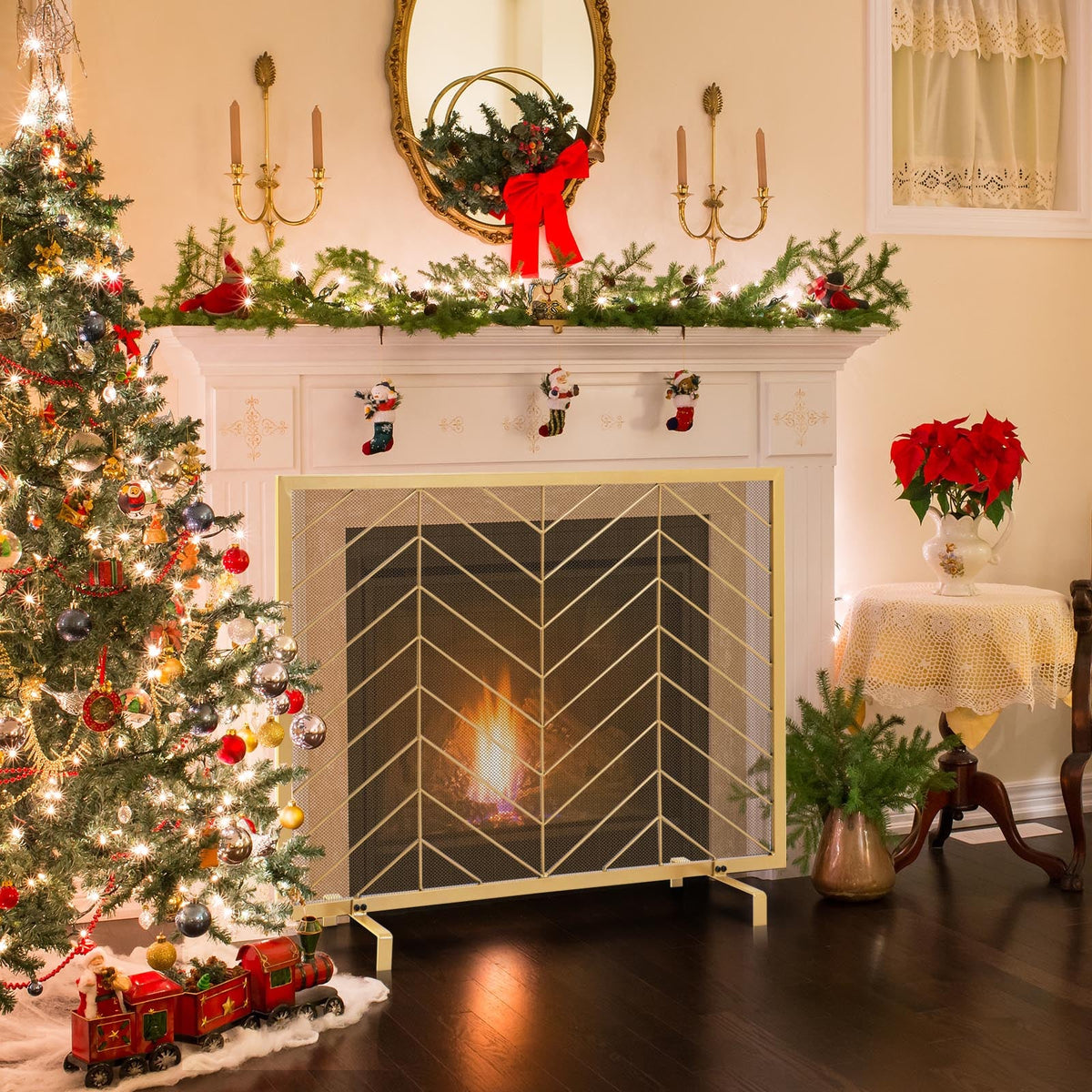 38 x 31 Inch Single Panel Fireplace Screen