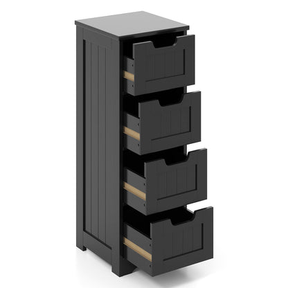 Free-Standing Side Storage Organizer with 4 Drawers