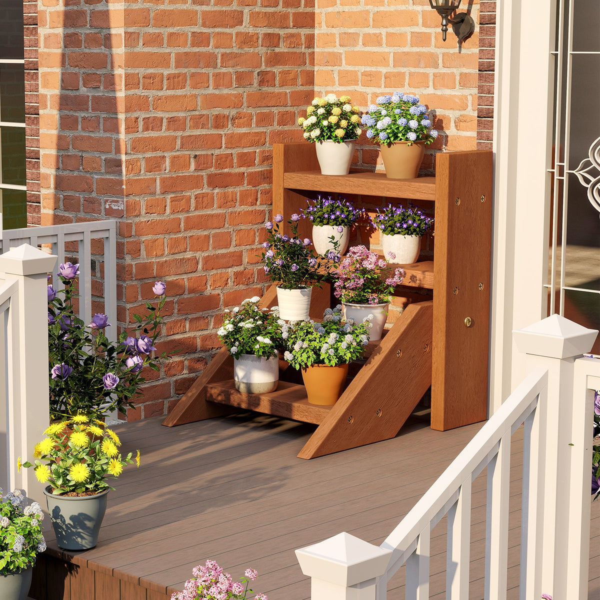 Solid Wood Plant Stand for Flowerpots and Succulents