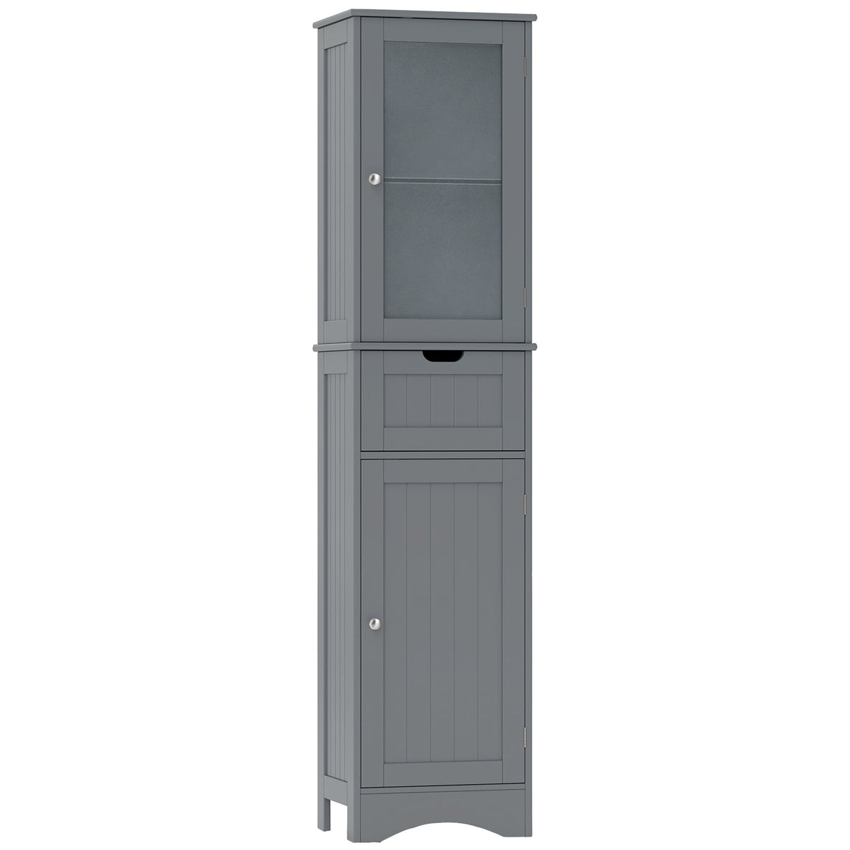 Tall Floor Storage Cabinet with 2 Doors and 1 Drawer for Bathroom