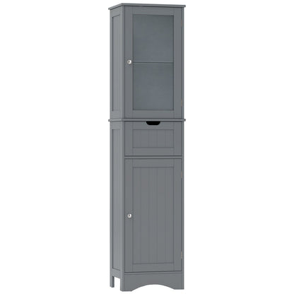Tall Floor Storage Cabinet with 2 Doors and 1 Drawer for Bathroom