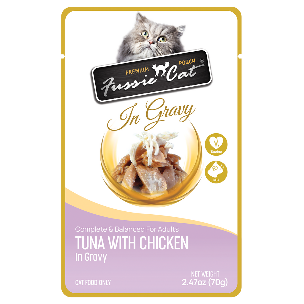 Fussie Cat Pouch - Tuna with Chicken in Gravy (2.47oz)