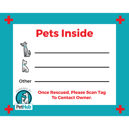 PetHub Pet Safety Home Decal – Emergency Pets Inside Alert