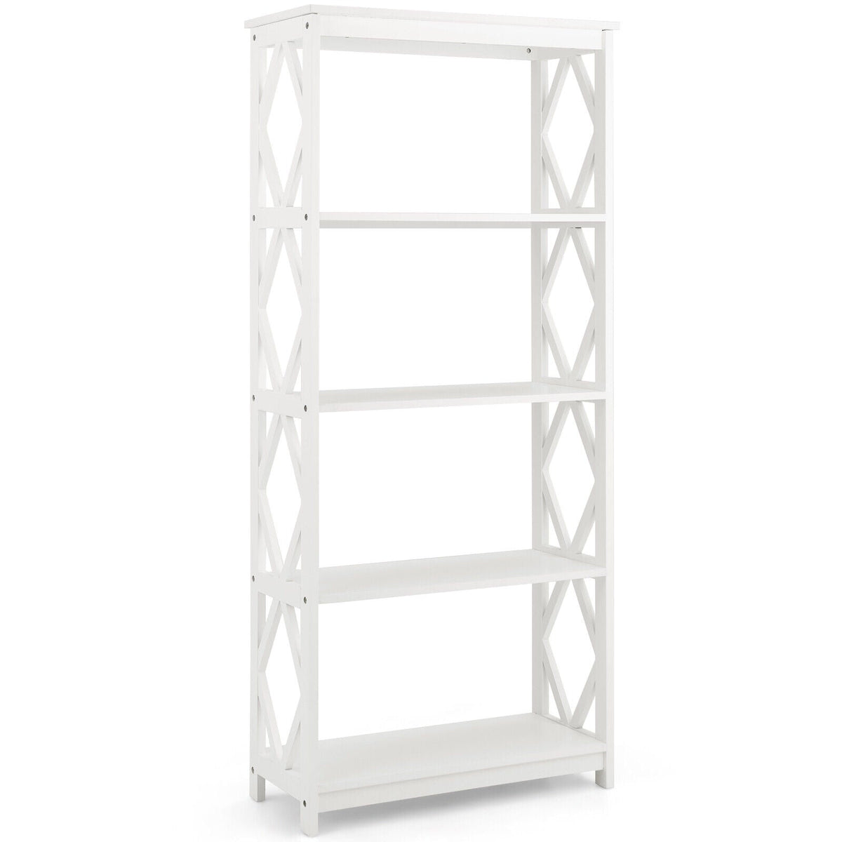 5-Tier Modern Freestanding Bookcase with Open Shelves