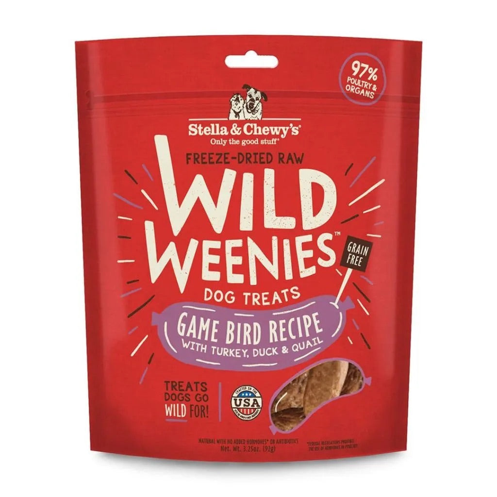 Stella & Chewy’s Freeze Dried Wild Weenies Game Bird Dog Treats (3.25oz)