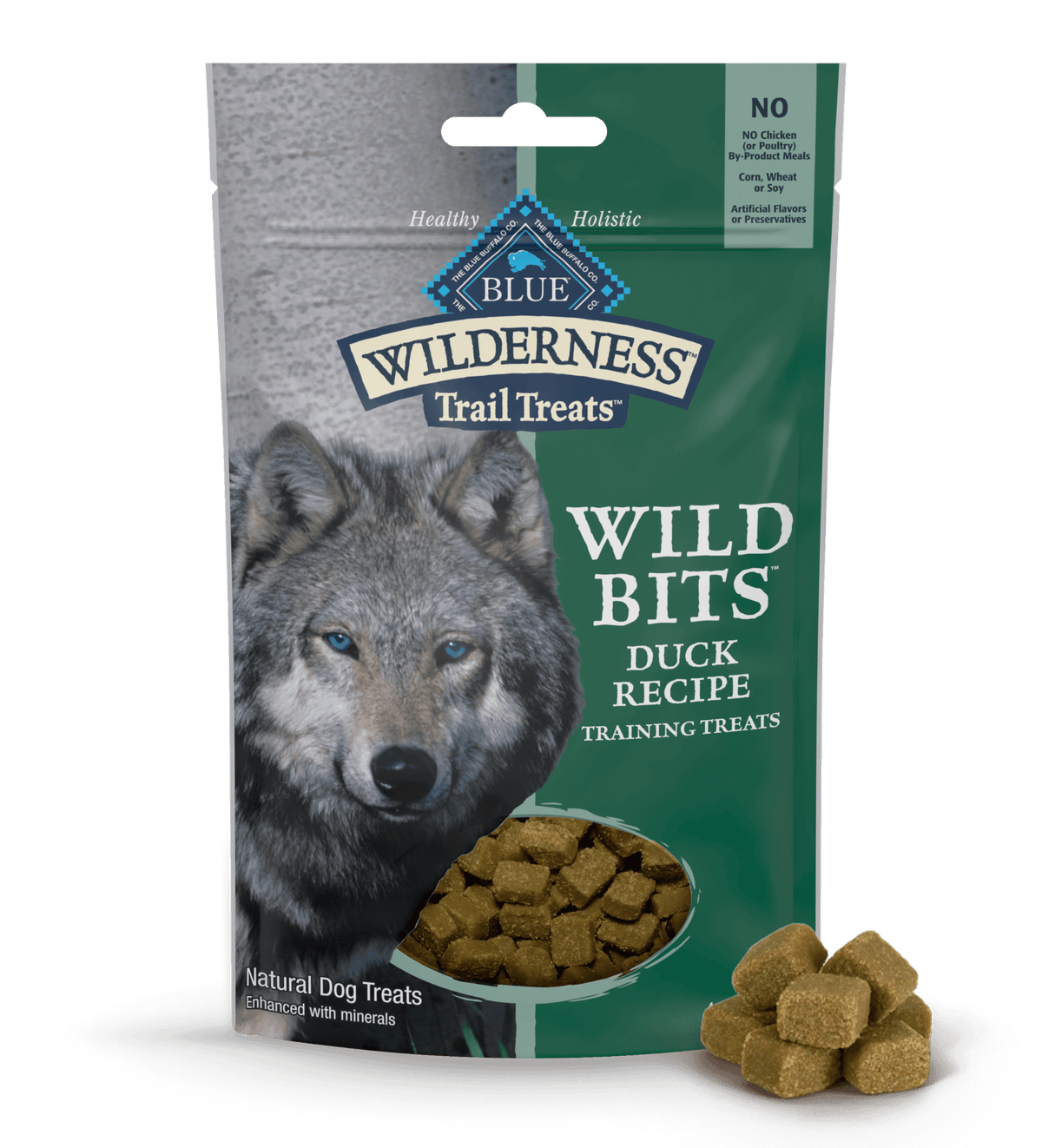 Blue Buffalo Blue Wildnerness Trail Treats High-Protein Soft-Moist Dog Treats Wild Bits™ Duck Recipe (4oz)