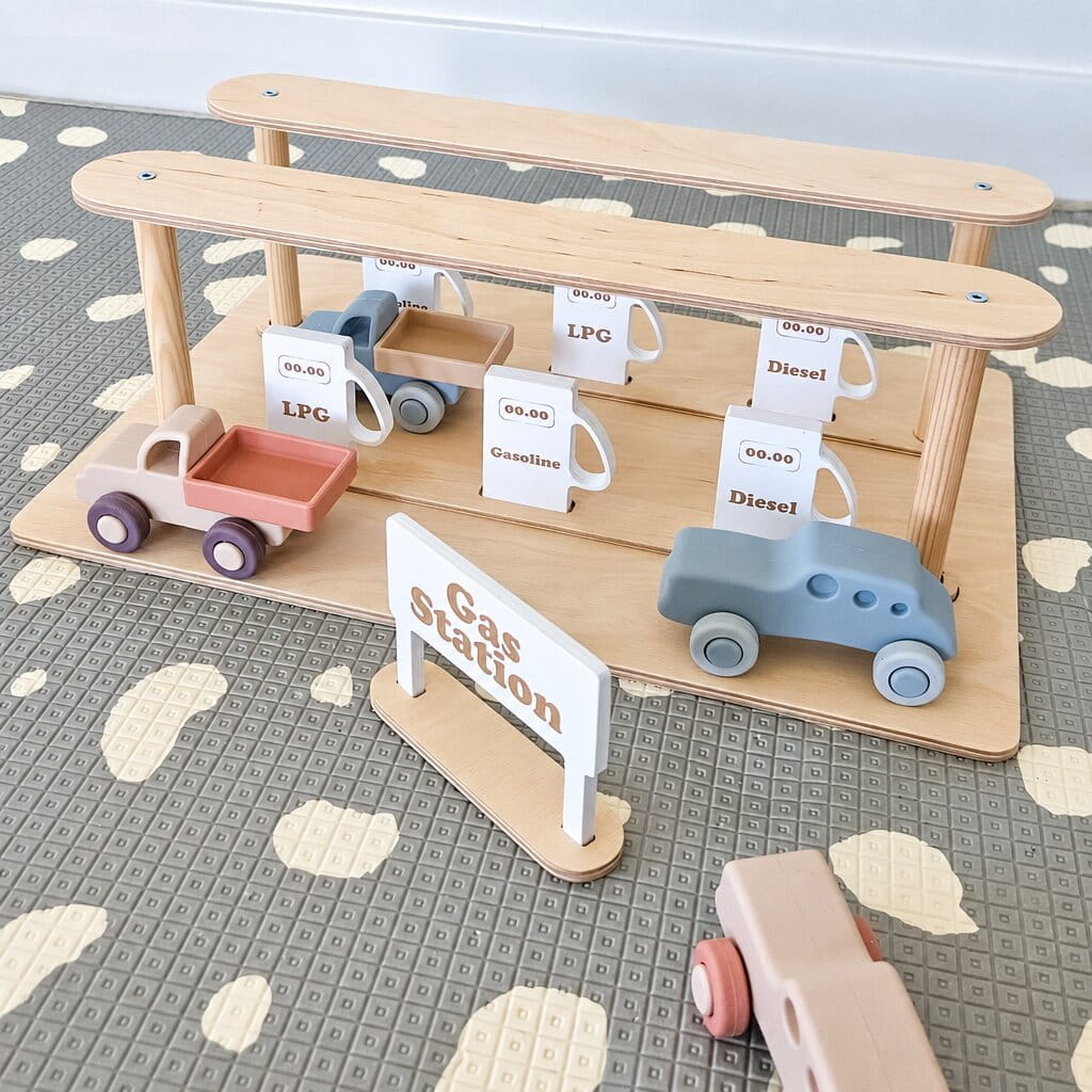 Wooden Gas Station Toy