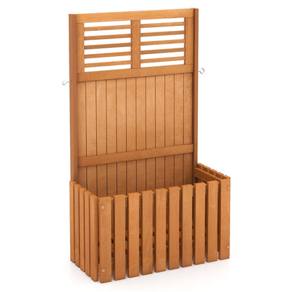Wooden Raised Garden Bed with Privacy Screen