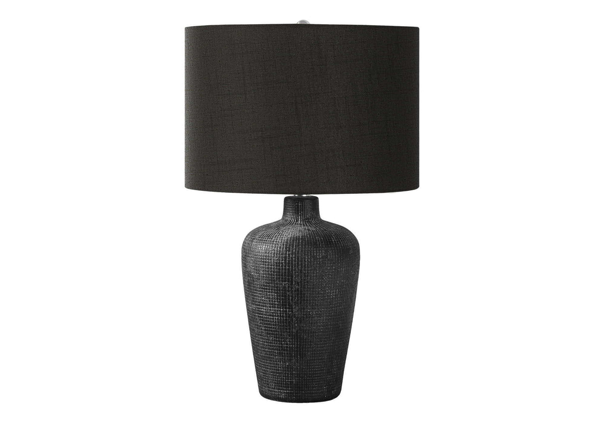 Contemporary Ceramic Table Lamp with Fabric Shade - Black