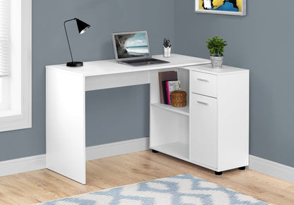 L-Shaped Computer Desk with Storage Drawers - Multiple Colors