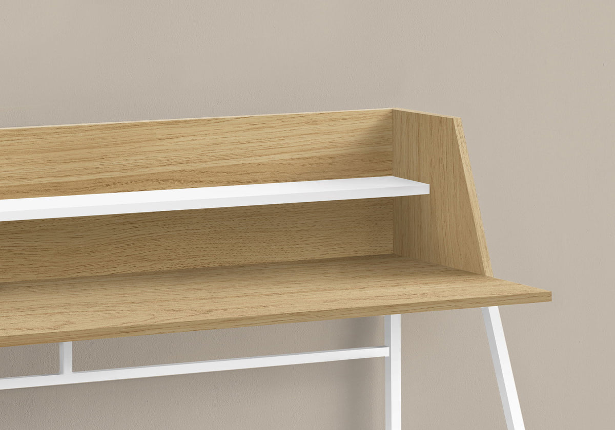 Marble Look Computer Desk with Storage Shelves - Multiple Colors