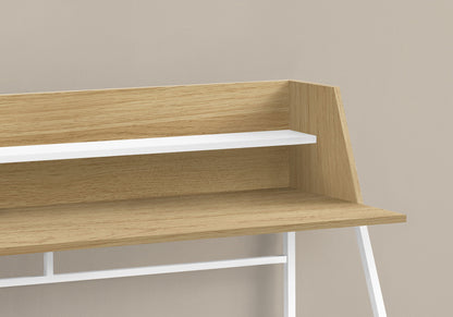 Marble Look Computer Desk with Storage Shelves - Multiple Colors