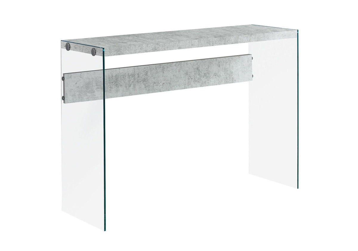 Glossy Surface Accent Console Table with Glass Sides - White or Gray