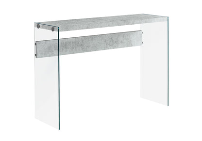 Glossy Surface Accent Console Table with Glass Sides - White or Gray