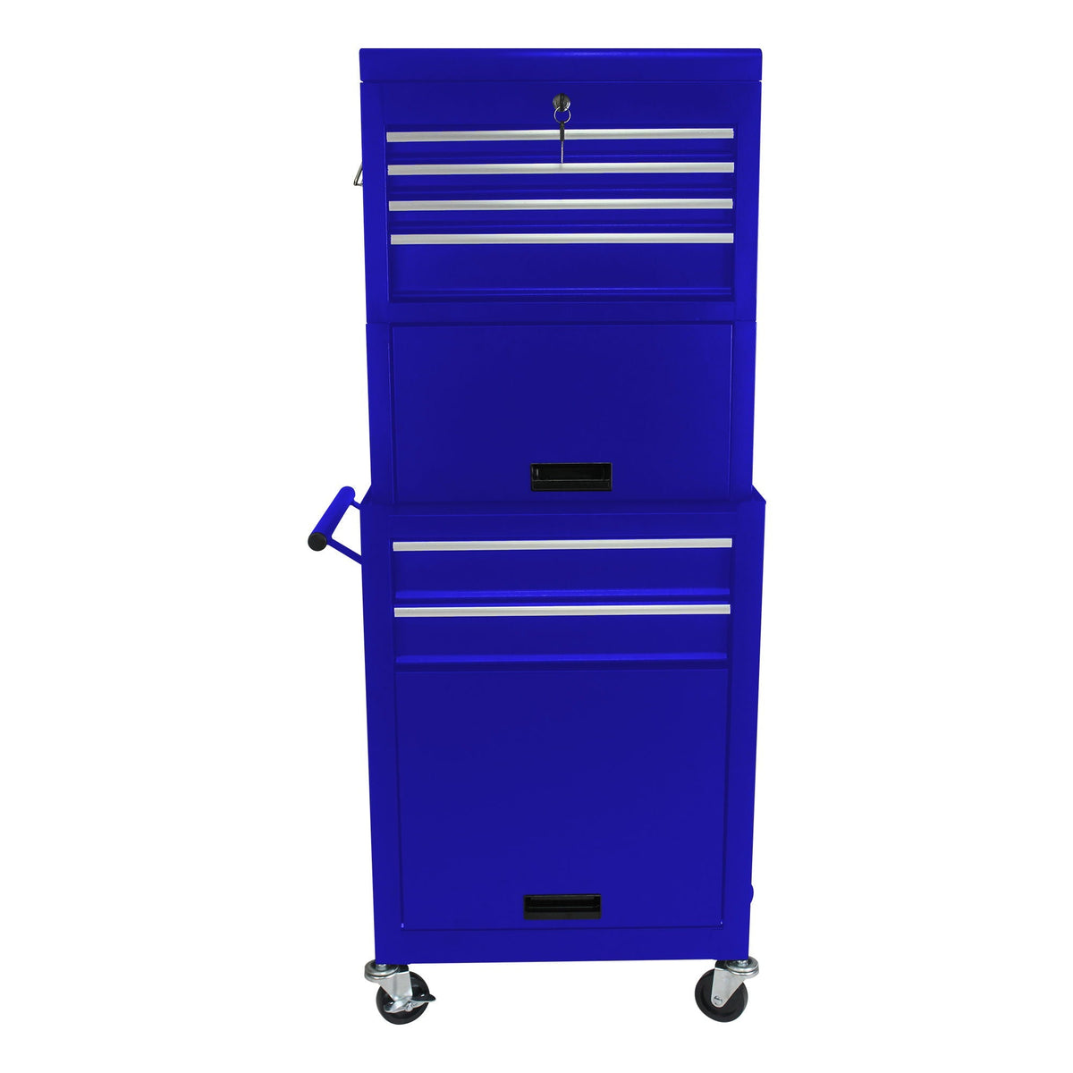 6 Drawer Lockable Tool Cabinet with Detachable Toolbox - Black, Red, or Blue