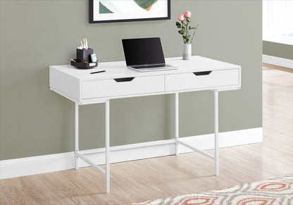 Marble Look Computer Desk with Storage Drawers - Light Brown, White, or Black
