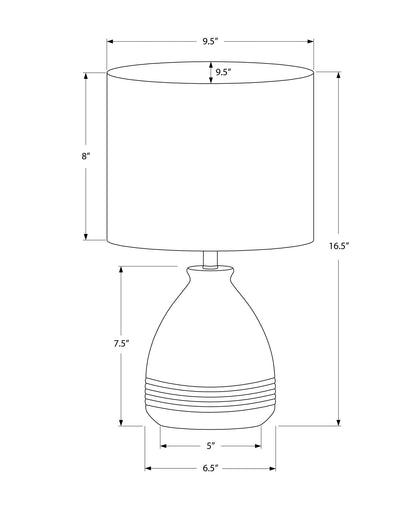 Modern Table Lamp with Ceramic Base and Ivory Shade - Cream
