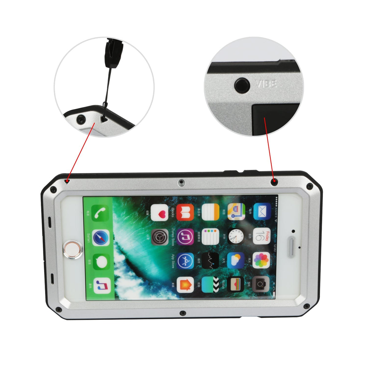 Rugged Shock-Resistant Hybrid Full Cover Case For iPhone 7 Plus
