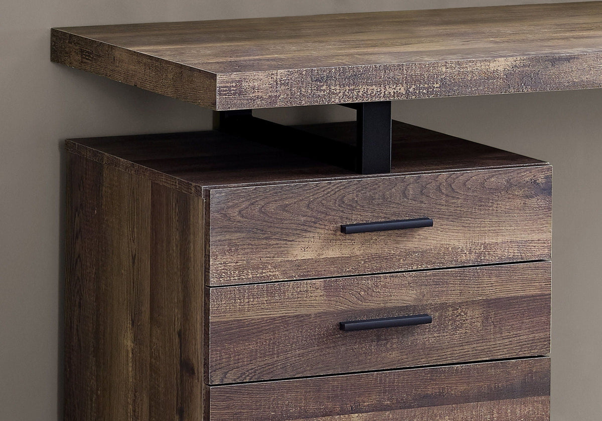 Reversible Computer Desk with Storage Drawers - Multiple Colors