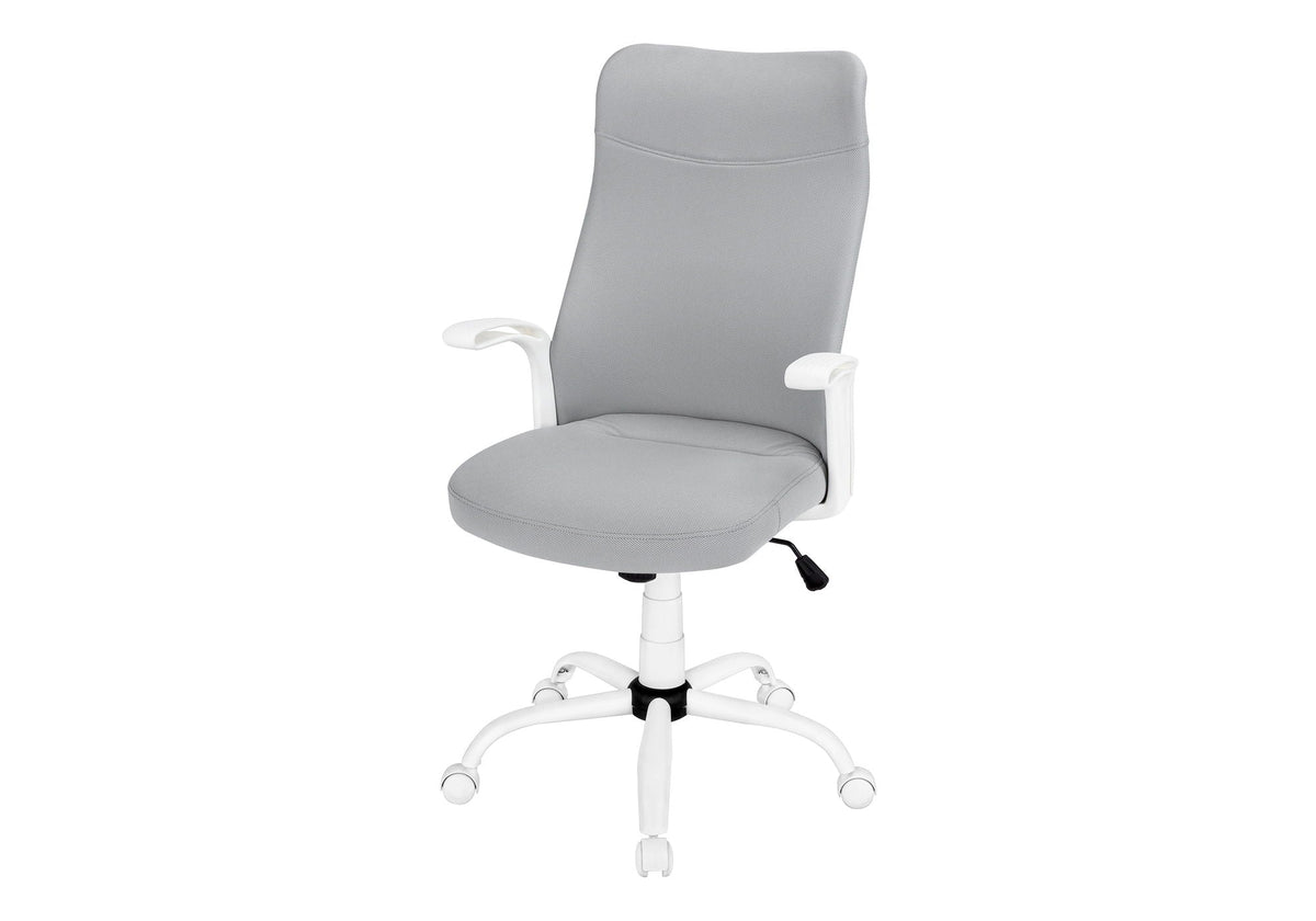 Adjustable Height Office Chair with Swivel and Armrests - Black or Gray