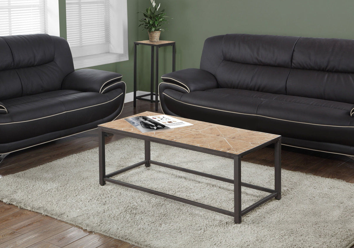 Rectangular Coffee Table with Terracotta Top - Light Brown or Dark Gray