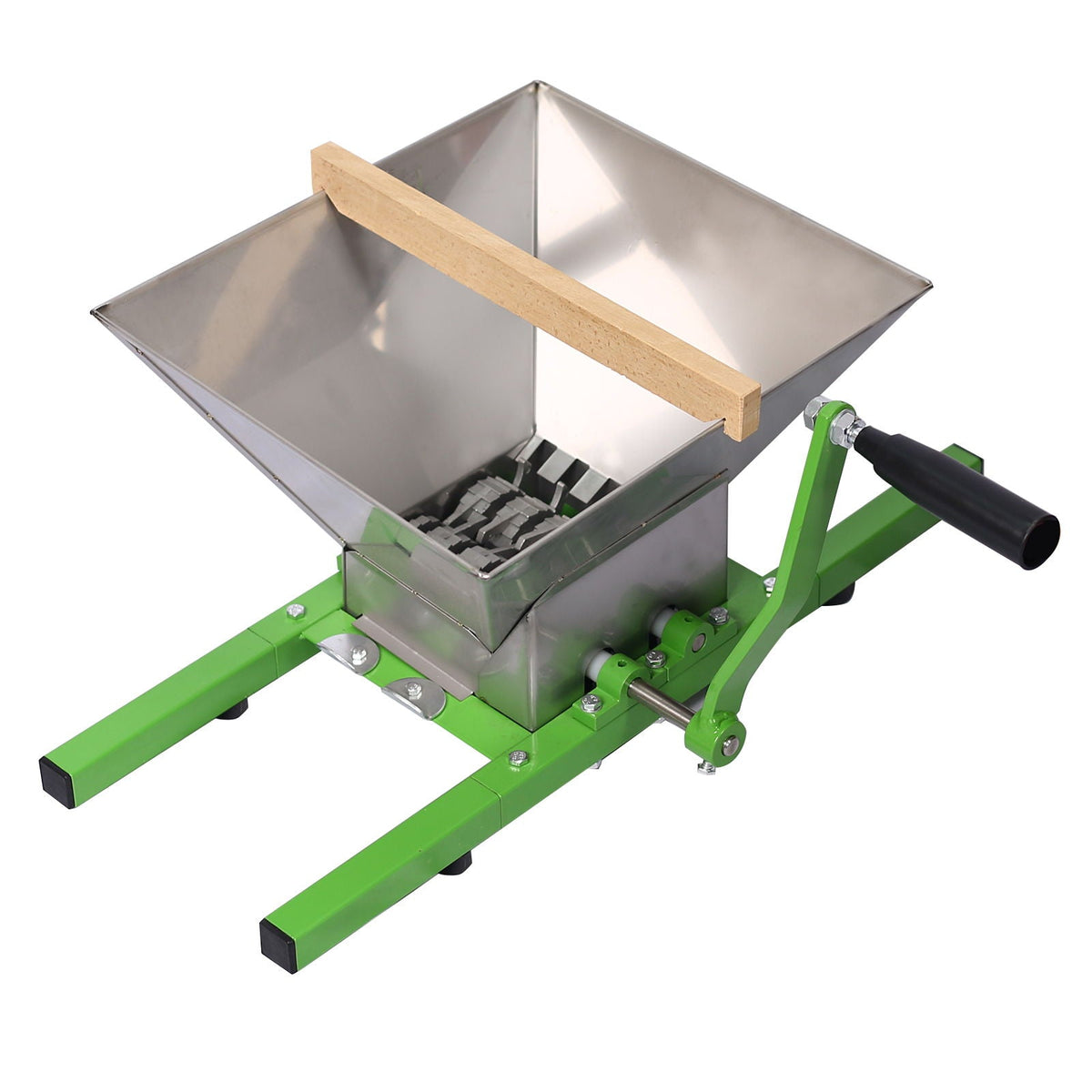 Manual Fruit Wine Press and Crusher with Stainless Steel Construction - Silver