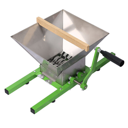 Manual Fruit Wine Press and Crusher with Stainless Steel Construction - Silver