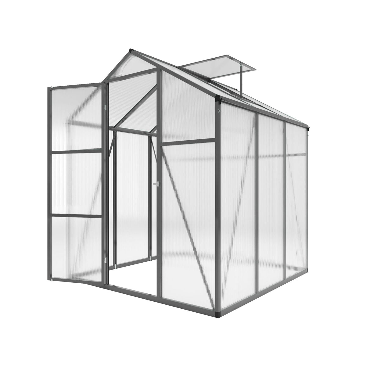 Windproof Greenhouse with Raised Base - Black