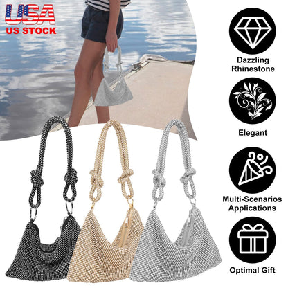 Rhinestone Evening Bag with Detachable Strap