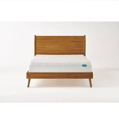 Okioki Mid-Century Wood Platform Bed with Sturdy Support - Light Brown