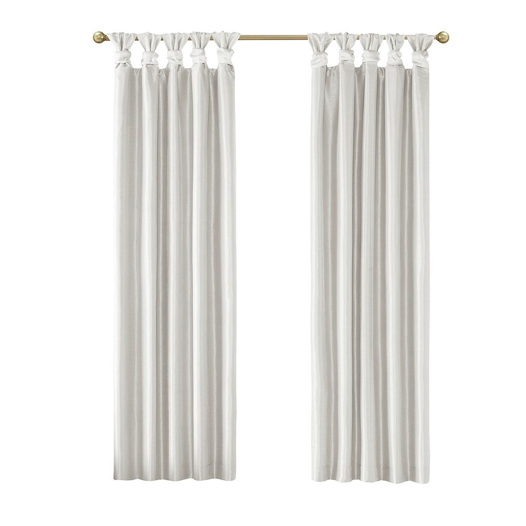 Twist Tab Total Blackout Window Curtain Panel with Thermal Lining - White