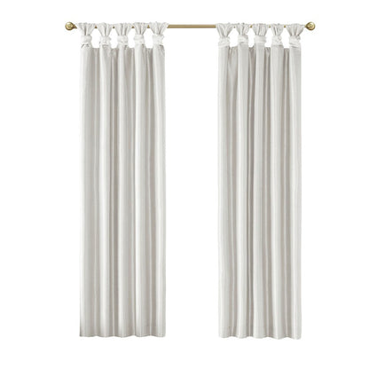 Twist Tab Total Blackout Window Curtain Panel with Thermal Lining - White