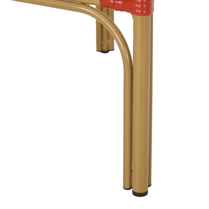 Outdoor Wicker and Aluminum French Barstools, Set of 2 with Rust-Resistant Frame - Natural
