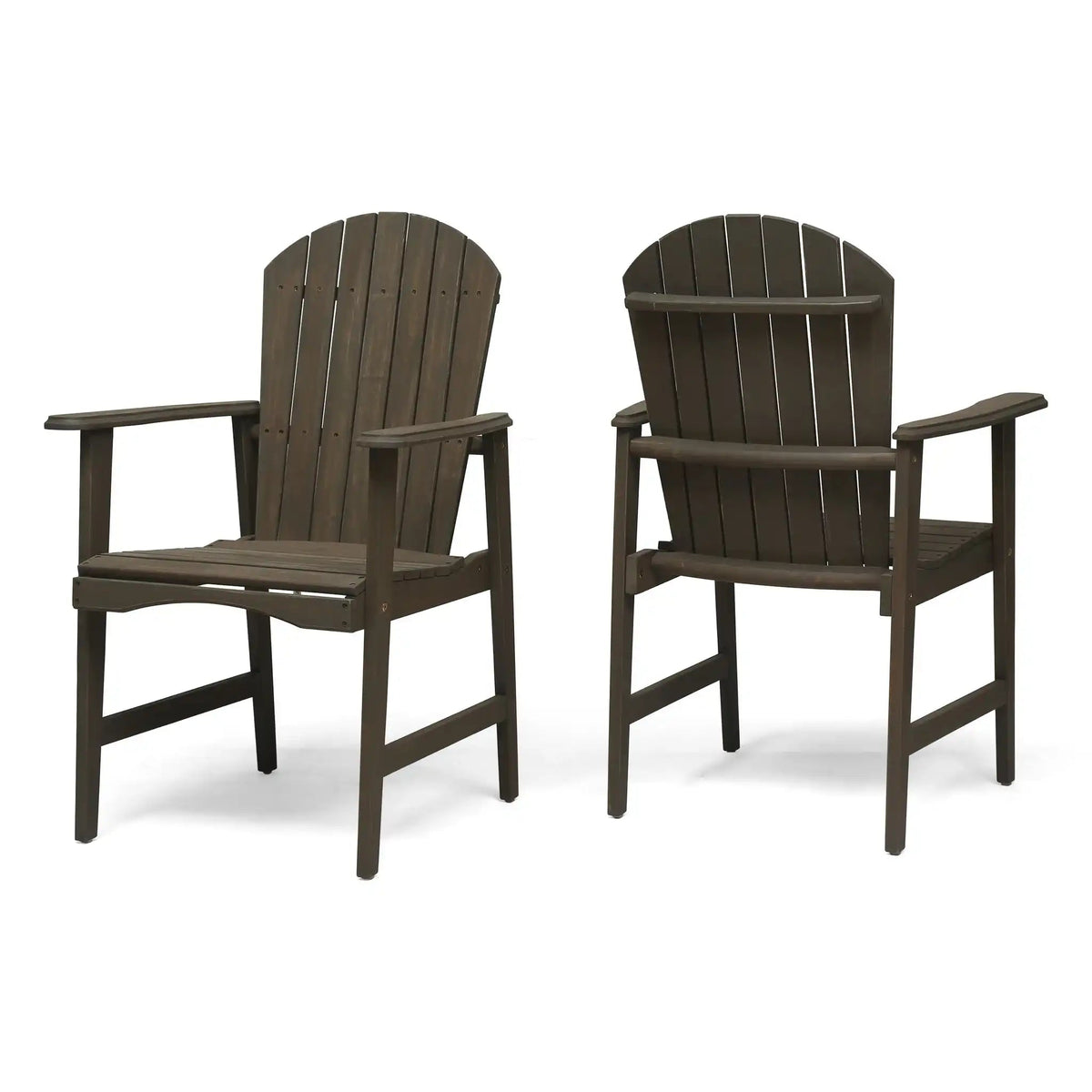 Weather Resistant Acacia Wood Adirondack Dining Chairs Set of 2 - Multiple Colors